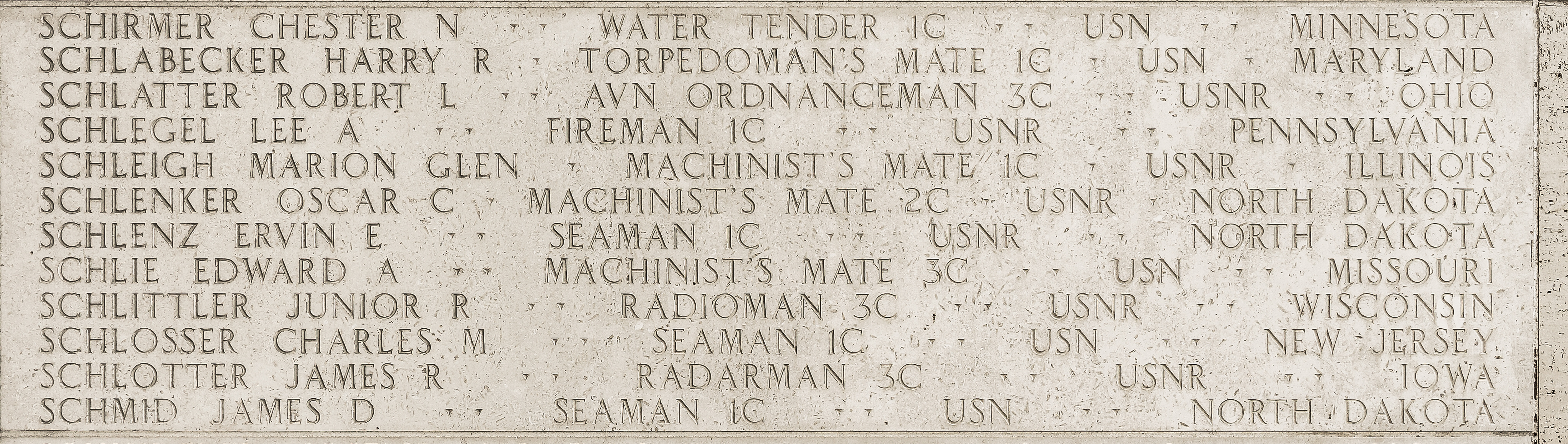 James R. Schlotter, Radarman Third Class